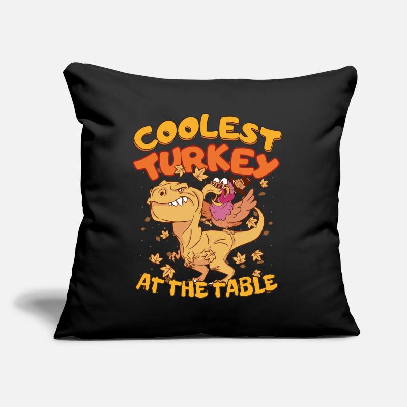 La dinde T-Rex la plus cool de Thanksgiving à table Coussin et housse de 45 x 45 cm