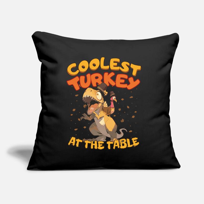 La dinde T-Rex la plus cool de Thanksgiving à table Coussin et housse de 45 x 45 cm