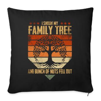 Généalogie Génétique Généalogiste Ancêtres - Coussin et housse de 45 x 45 cm - noir - Devant