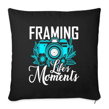 Photographie - Séance photo pour appareil photo. - Coussin et housse de 45 x 45 cm - noir - Devant