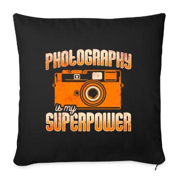 Photographie - Séance photo pour appareil photo. - Coussin et housse de 45 x 45 cm - noir - Devant