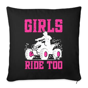 ATV Quad Bike Girl Allradfahrzeuge - Sofakissen mit Füllung 45 x 45 cm - Schwarz - Vorne