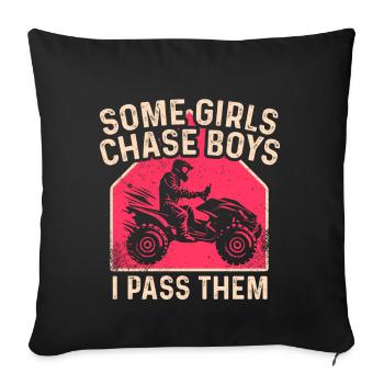 ATV Quad Bike Girl Allradfahrzeuge - Sofakissen mit Füllung 45 x 45 cm - Schwarz - Vorne