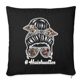 Coiffeur Salon de coiffure Cosmétologie - Coussin et housse de 45 x 45 cm - noir - Devant