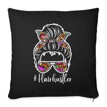 Coiffeur Salon de coiffure Cosmétologie - Coussin et housse de 45 x 45 cm - noir - Devant