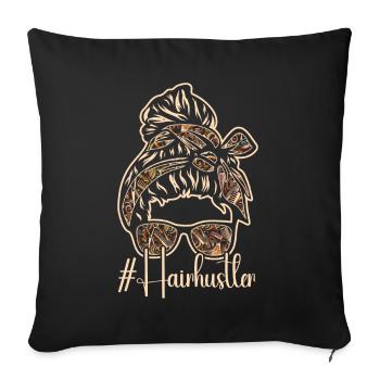 Coiffeur Salon de coiffure Cosmétologie - Coussin et housse de 45 x 45 cm - noir - Devant