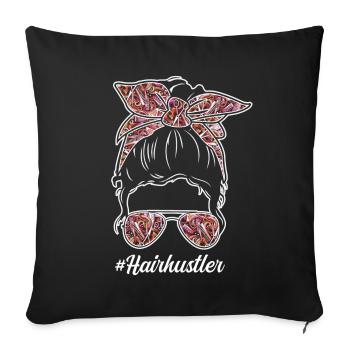 Coiffeur Salon de coiffure Cosmétologie - Coussin et housse de 45 x 45 cm - noir - Devant