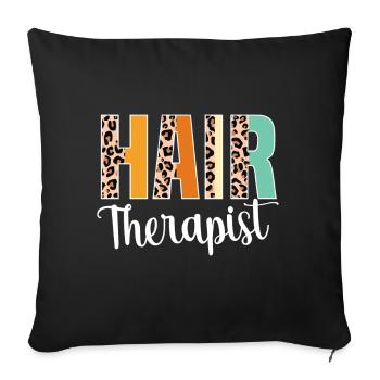 Coiffeur Salon de coiffure Cosmétologie - Coussin et housse de 45 x 45 cm - noir - Devant