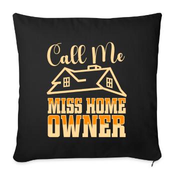 Nouveau propriétaire Le propriétaire le plus chaleureux - Coussin et housse de 45 x 45 cm - noir - Devant
