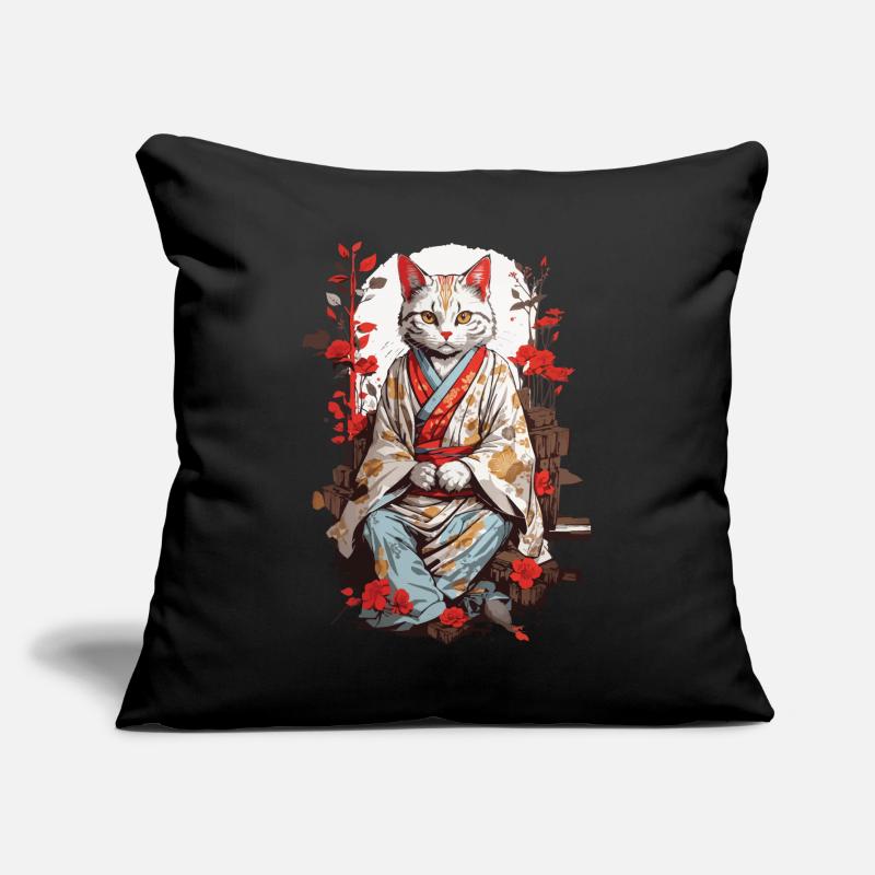 Kimono japonais chat ukiyo-e chat design Coussin et housse de 45 x 45 cm