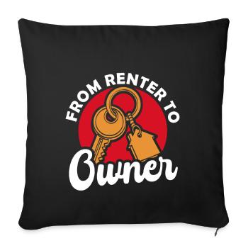 Nouveau propriétaire Propriétaire le plus chaleureux - Coussin et housse de 45 x 45 cm - noir - Devant