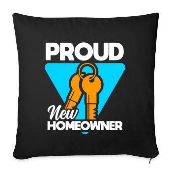Nouveau propriétaire Le propriétaire le plus chaleureux - Coussin et housse de 45 x 45 cm - noir - Devant