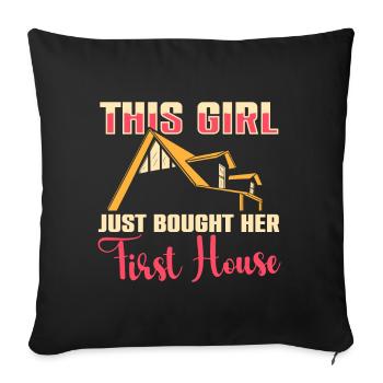 Nouveau propriétaire Le propriétaire le plus chaleureux - Coussin et housse de 45 x 45 cm - noir - Devant