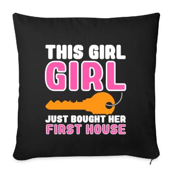 Nouveau propriétaire Le propriétaire le plus chaleureux - Coussin et housse de 45 x 45 cm - noir - Devant