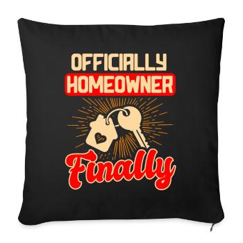 Nouveau propriétaire Le propriétaire le plus chaleureux - Coussin et housse de 45 x 45 cm - noir - Devant