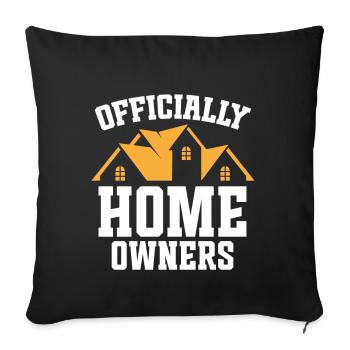 Nouveau propriétaire Le propriétaire le plus chaleureux - Coussin et housse de 45 x 45 cm - noir - Devant