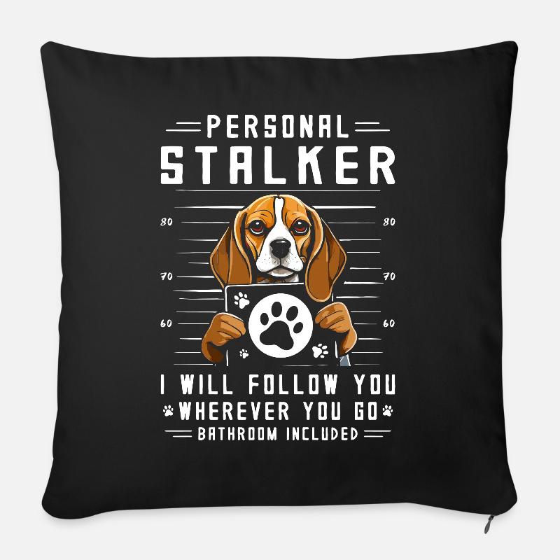 Personal Stalker Beagle - Sofakissen mit Füllung 45 x 45 cm - Schwarz