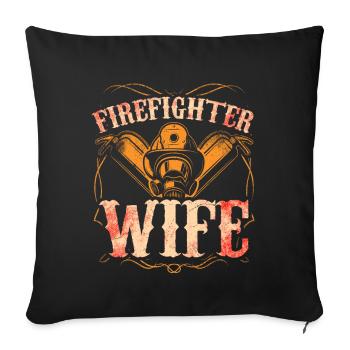 Équipes de pompiers ́ - Coussin et housse de 45 x 45 cm - noir - Devant