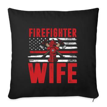 Firefighter Fire Crews ́ - Sofa pillow with filling 45cm x 45cm - black - Front