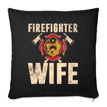 Équipes de pompiers ́ - Coussin et housse de 45 x 45 cm - noir - Devant