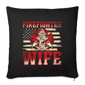 Équipes de pompiers ́ - Coussin et housse de 45 x 45 cm - noir - Devant