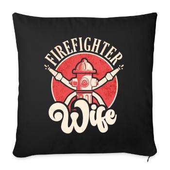 Équipes de pompiers ́ - Coussin et housse de 45 x 45 cm - noir - Devant