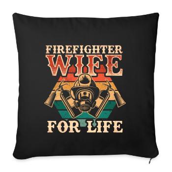 Équipes de pompiers ́ - Coussin et housse de 45 x 45 cm - noir - Devant