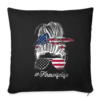 Équipes de pompiers ́ - Coussin et housse de 45 x 45 cm - noir - Devant