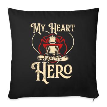 Équipes de pompiers ́ - Coussin et housse de 45 x 45 cm - noir - Devant