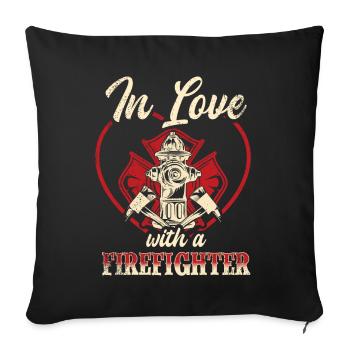 Équipes de pompiers ́ - Coussin et housse de 45 x 45 cm - noir - Devant