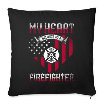 Équipes de pompiers ́ - Coussin et housse de 45 x 45 cm - noir - Devant