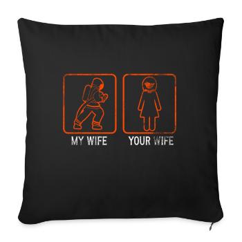 Équipes de pompiers ́ - Coussin et housse de 45 x 45 cm - noir - Devant