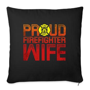 Équipes de pompiers ́ - Coussin et housse de 45 x 45 cm - noir - Devant
