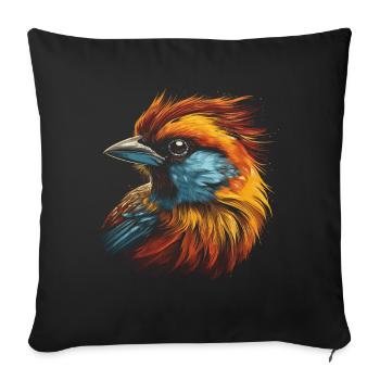 Sparrow, Majestic, Animal, Tropical - Sofa pillow with filling 45cm x 45cm - black - Front