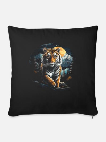 Tiger Natur Tiere - Sofakissen mit Füllung 45 x 45 cm - Schwarz