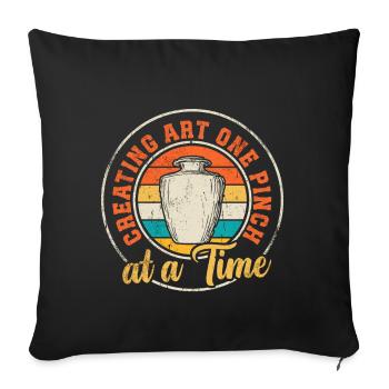 Ceramic Pottery Sculpture - Sofa pillow with filling 45cm x 45cm - black - Front