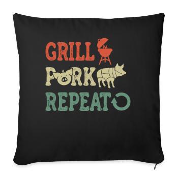 Grill Pork - Sofa pillow with filling 45cm x 45cm - black - Front
