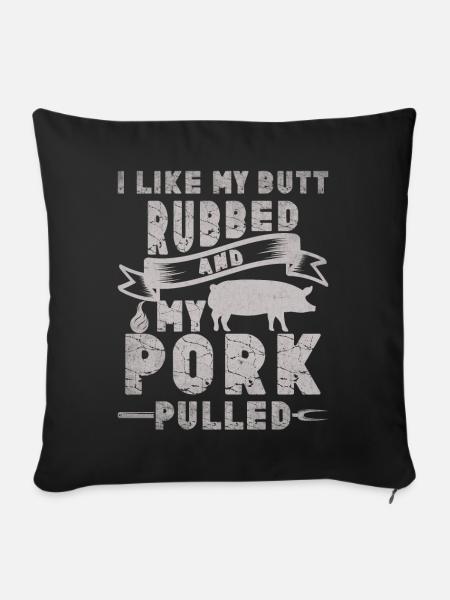 Grill Grillgrill Schweinefleisch - Sofakissen mit Füllung 45 x 45 cm - Schwarz