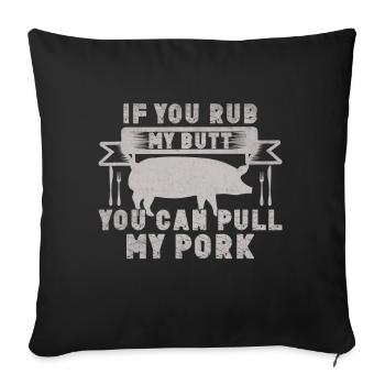Grill Pork - Sofa pillow with filling 45cm x 45cm - black - Front