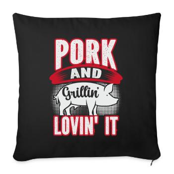 Grill Pork - Sofa pillow with filling 45cm x 45cm - black - Front