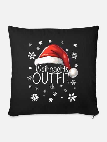 Weihnachtsoutfit - Sofakissen mit Füllung 45 x 45 cm - Schwarz