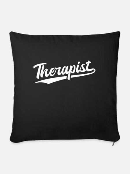 Retro Swoosh Job - Therapist - Sofakissen mit Füllung 45 x 45 cm - Schwarz