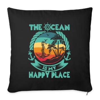Boat Captain Funny Boat Sailing Lake Boater - Sofa pillow with filling 45cm x 45cm - black - Front
