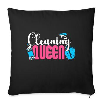 Housekeeping Week Geschenke Reinigungsliebhaber - Sofakissen mit Füllung 45 x 45 cm - Schwarz - Vorne