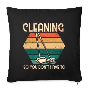 Housekeeping Week Geschenke Reinigungsliebhaber - Sofakissen mit Füllung 45 x 45 cm - Schwarz - Vorne