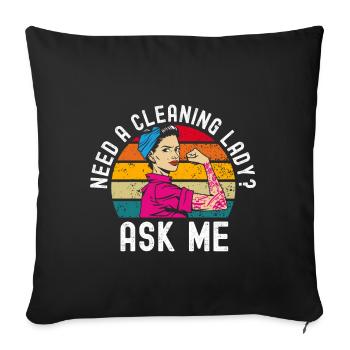 Housekeeping Week Geschenke Reinigungsliebhaber - Sofakissen mit Füllung 45 x 45 cm - Schwarz - Vorne