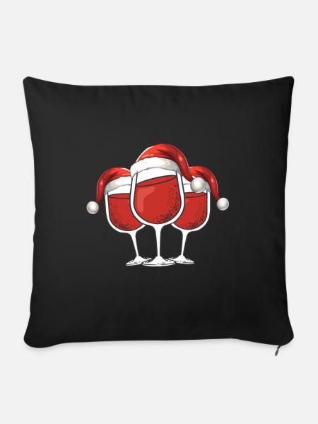 Rotwein - Sofakissen mit Füllung 45 x 45 cm - Schwarz