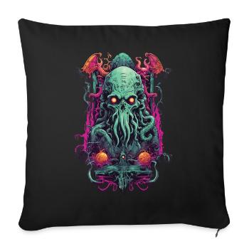 Gothique Cthulhu démon Halloween monstre Design - Coussin et housse de 45 x 45 cm - noir - Devant