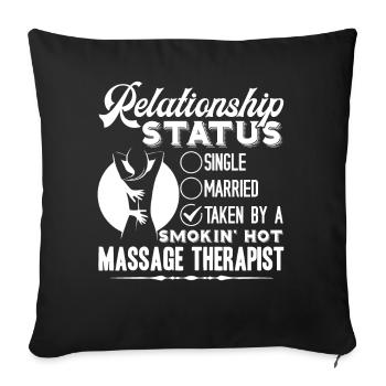 Massage Therapist Relationship Status - Sofa pillow with filling 45cm x 45cm - black - Front
