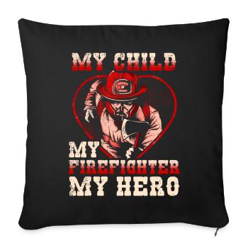 Firefighter Mother Fire Brigade Mother - Sofa pillow with filling 45cm x 45cm - black - Front